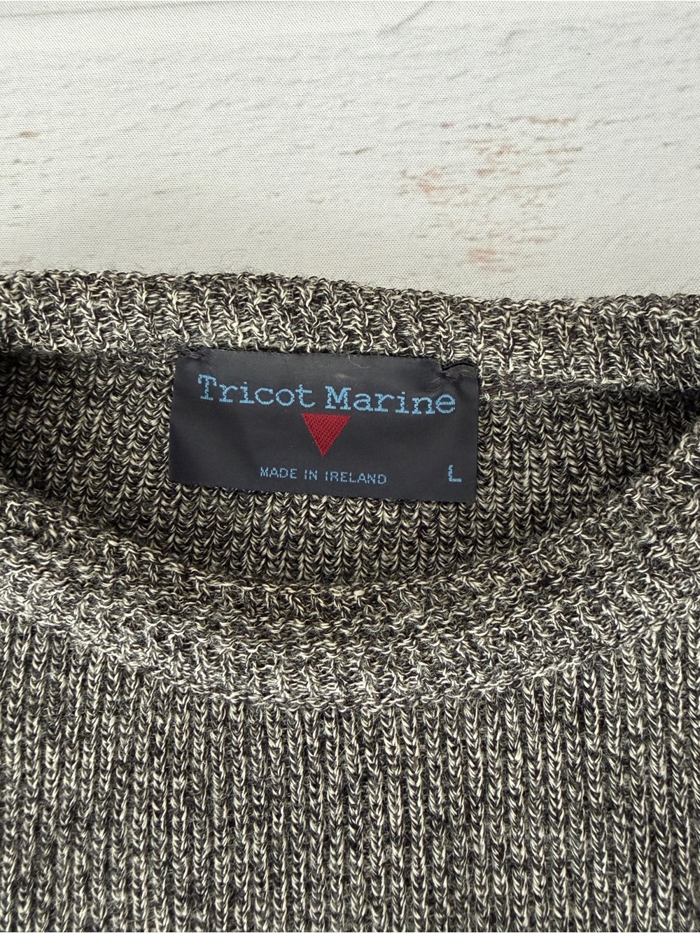Vintage Tricot Marine Ireland Pure New Wool Knit Sweater Crest Patch Size L 42 - Picture 6 of 12